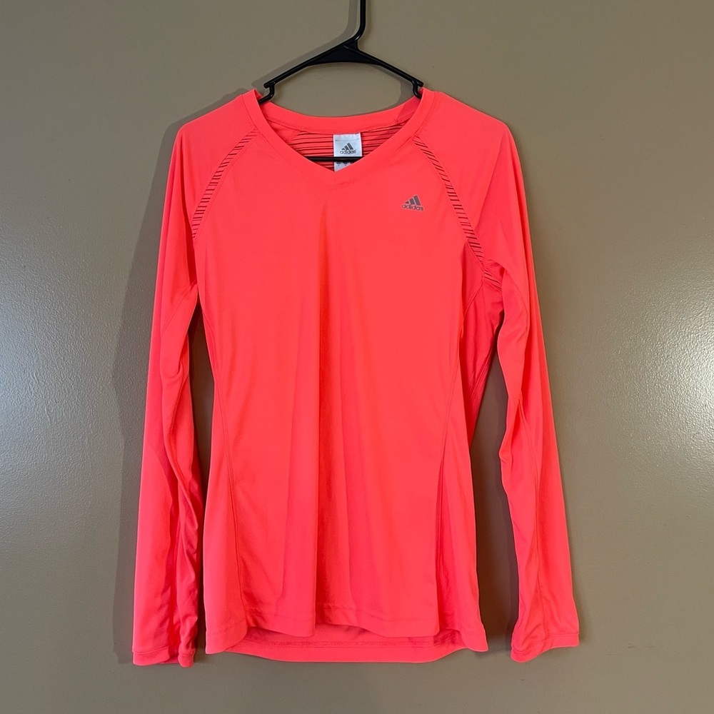 adidas Women's Long Sleeve Tee - Neon Coral